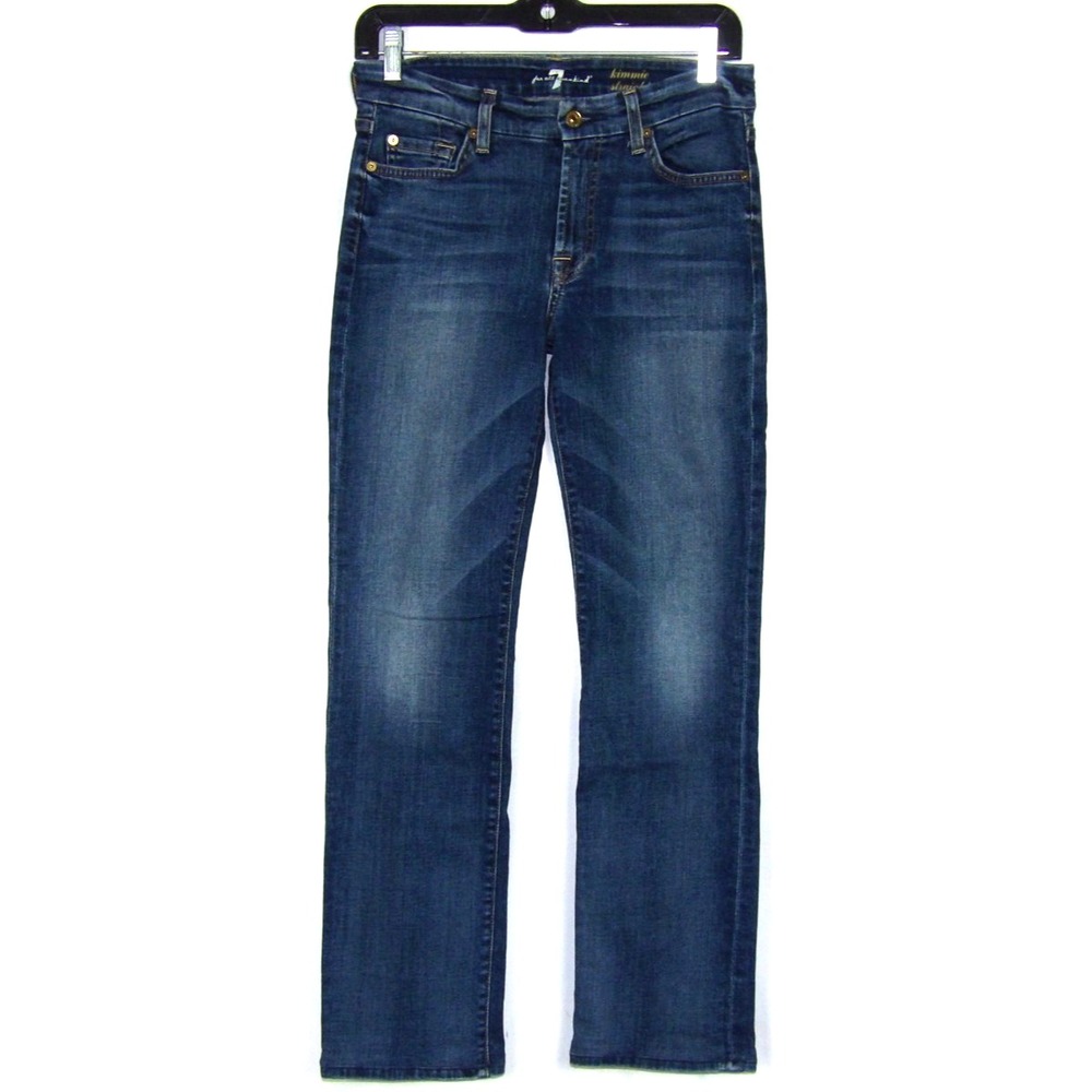 7 For All Mankind Stretch KIMMIE Straight Leg Denim Jeans Women's 28